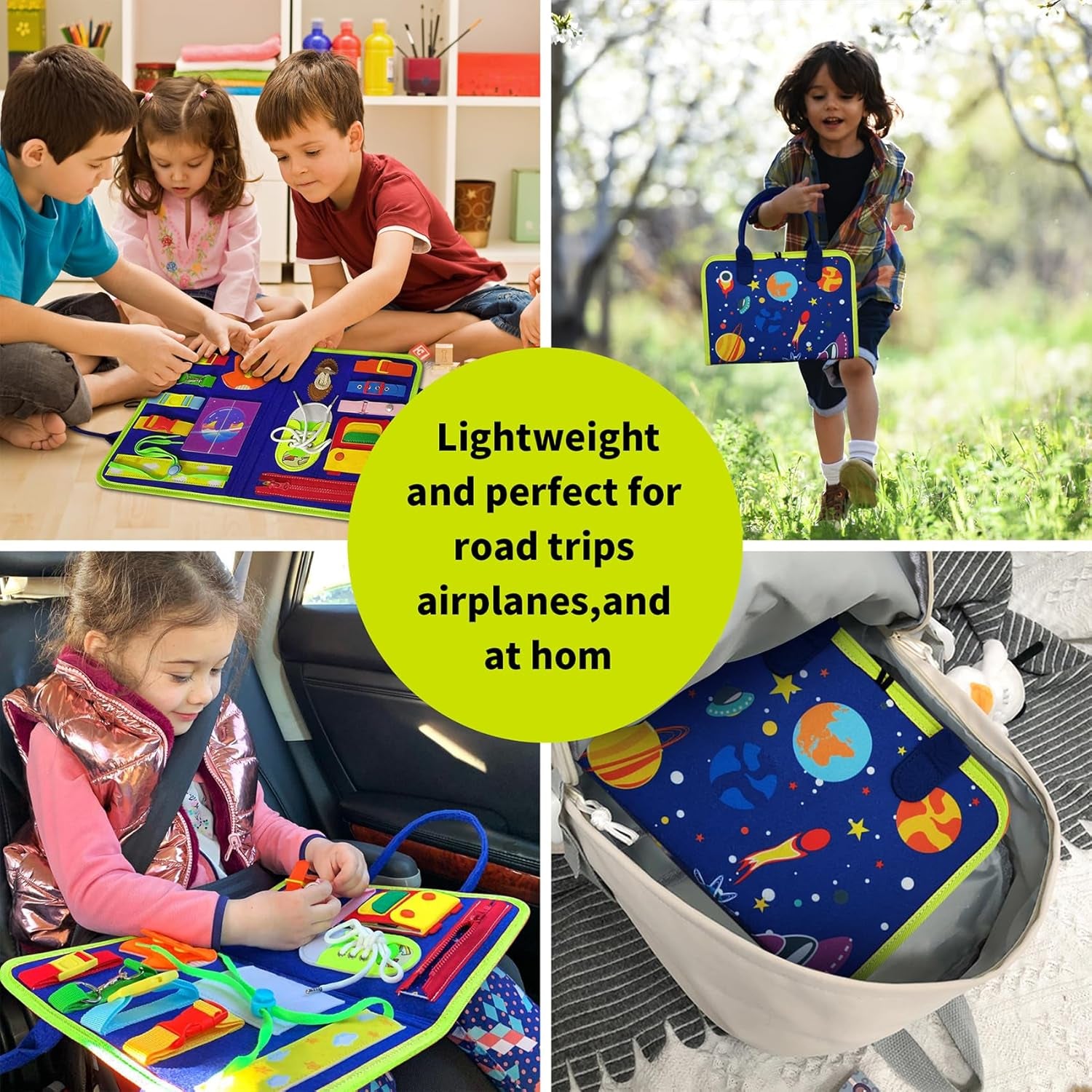 Space World Montessori Toys, Educational Learning Toys, Busy Board for Toddlers 1-4 Year Old, Sensory Toy, Baby Dress Toys, Activity Board for Montessori Activities