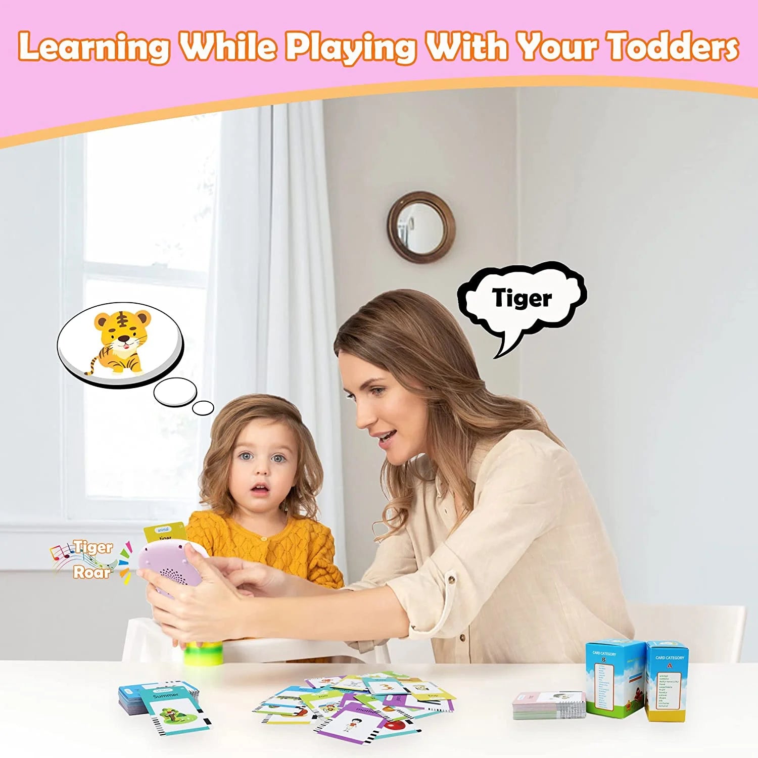 Talking Flash Cards with 224 Sight Words, Montessori Autism Speech Therapy Toys for Children Pocket Vocabulary Games Learning Toys Educational Preschool Gifts for Kids Age 3-5 6-8 -Pink