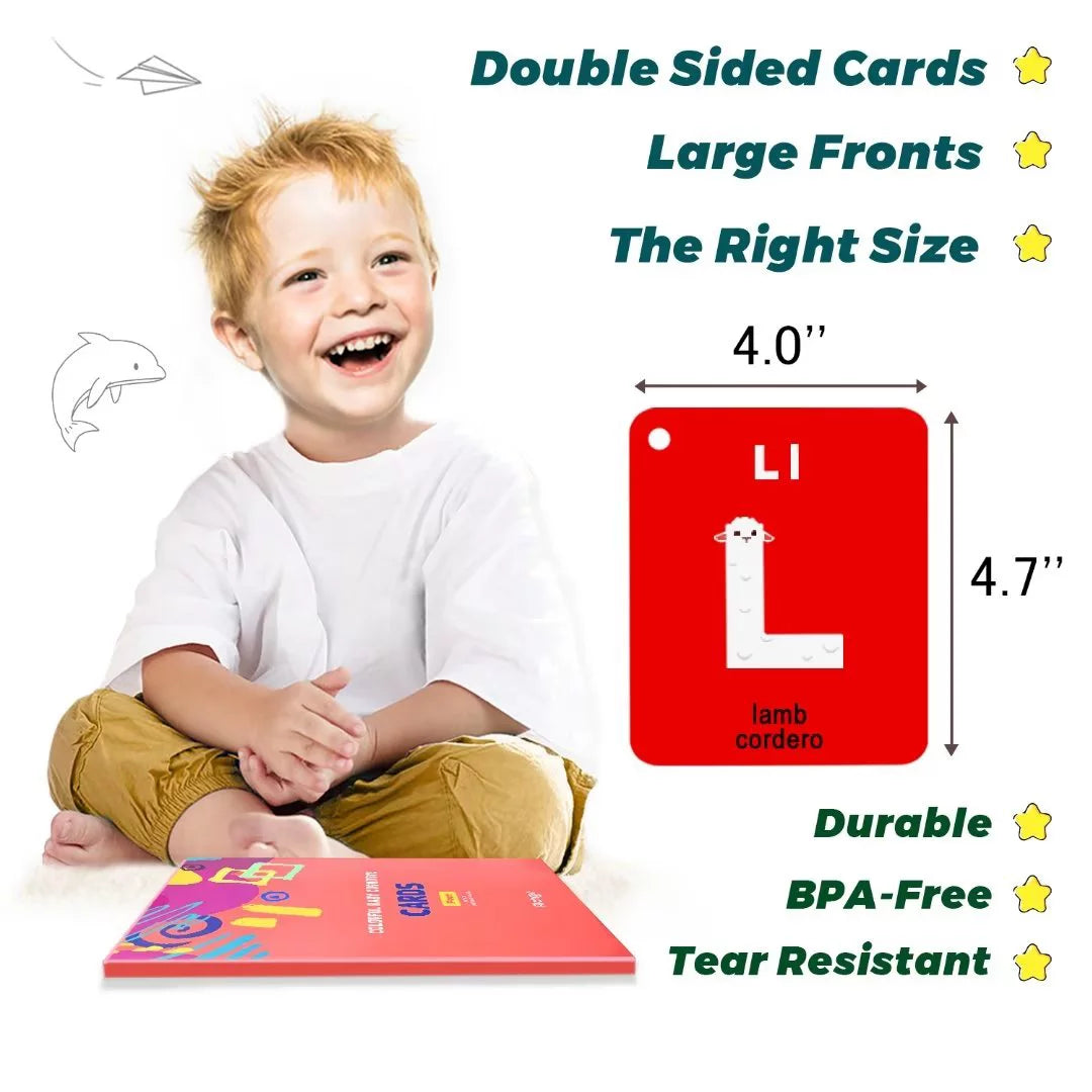 Flash Card for Toddlers, Infant Flash Cards, Baby Learning Cards, 4 Set - 50 PCS - 100 Pages with Rings Early Learning Educational Toys for Newborn Baby, Flash Play Cards for Toddler 1 2 3 4 5