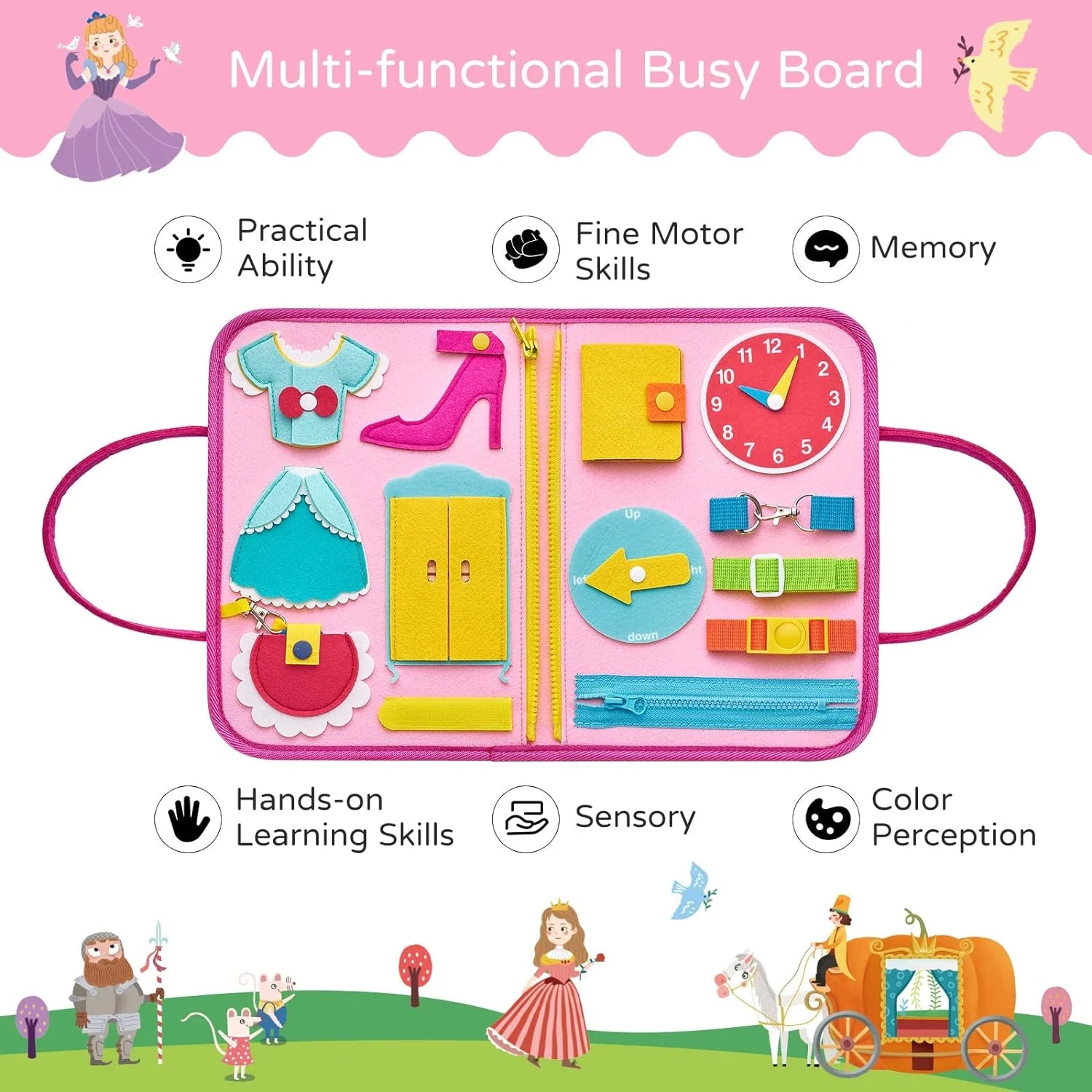 Montessori Toys for Toddler Girls, Busy Board Toys for Toddlers 1-3, Learning Educational Toys for 1 2 3 Year Old Girls, Birthday Gifts for 1 2 3 Year Old Girls