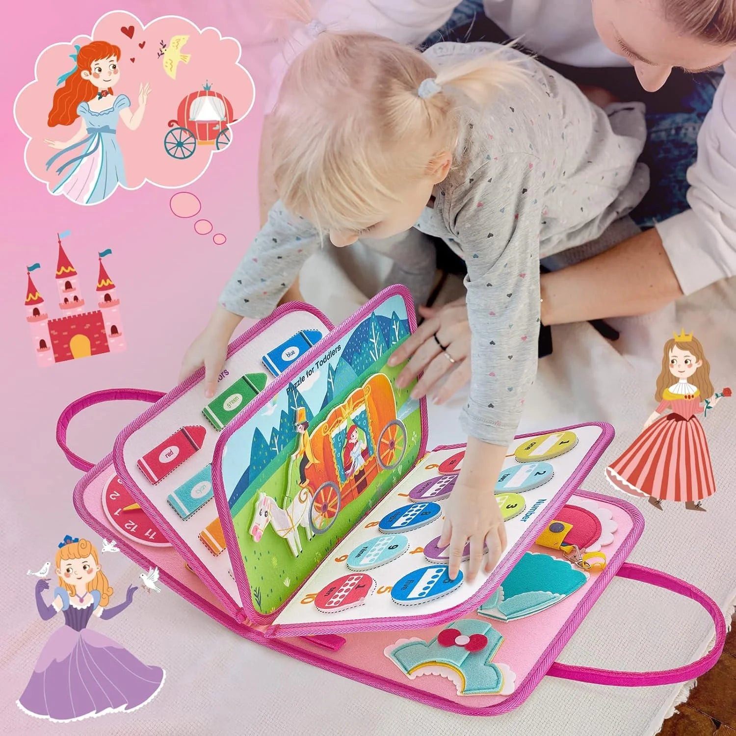 Montessori Toys for Toddler Girls, Busy Board Toys for Toddlers 1-3, Learning Educational Toys for 1 2 3 Year Old Girls, Birthday Gifts for 1 2 3 Year Old Girls