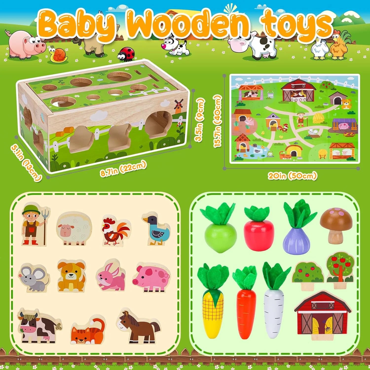 Montessori Educational Toys for 1 2 3 Year Old, Toddler Toys 1 2 3 Year Old Boy Girl, Wooden Shape Sorting Toys Birthday Gifts for 1 2 3 Year Old Boy Girl