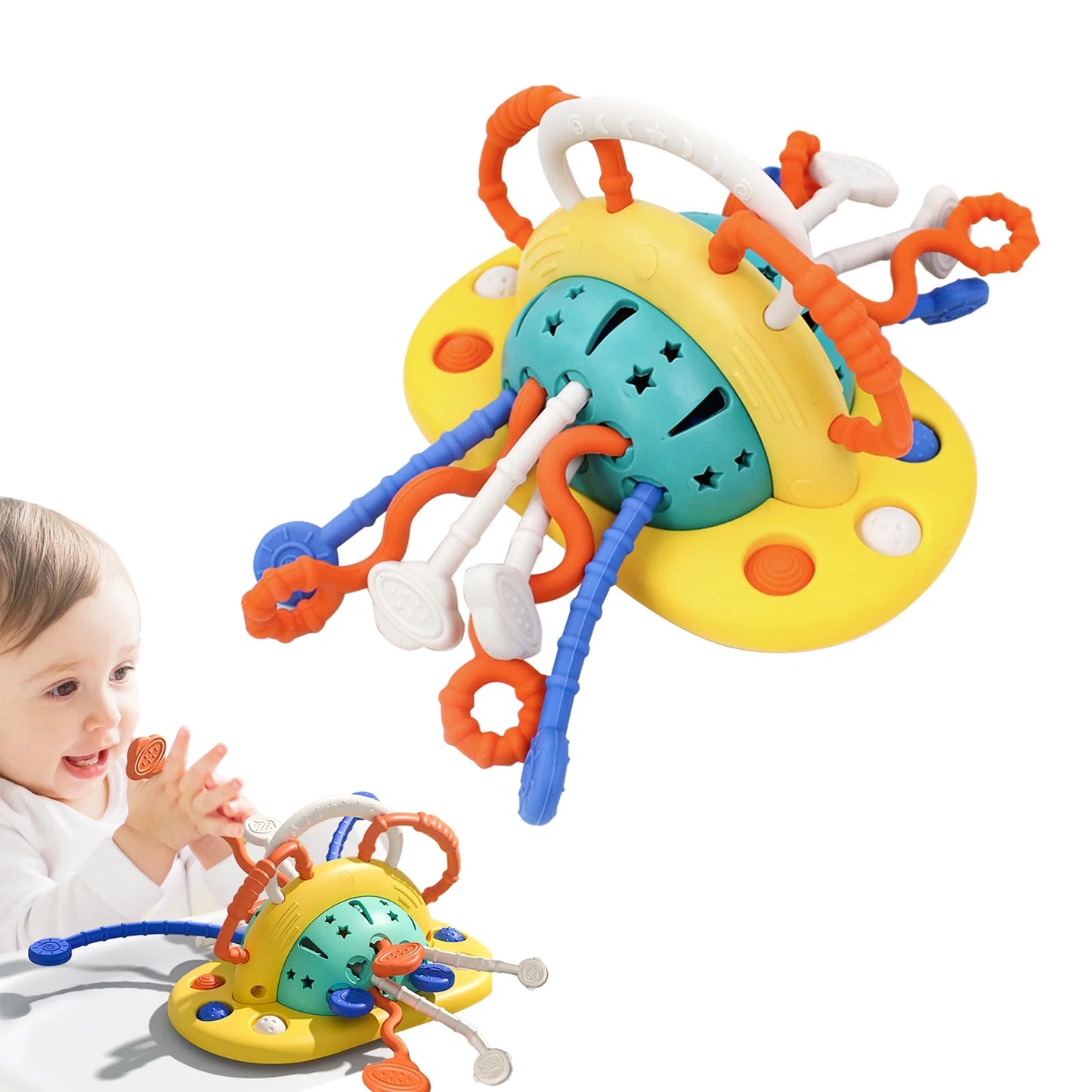 Baby Toys High Chair Toys with Suction Cup Toddler Pull String Toys for 6 12 Month Child Montessori Toy for 1 Year Gift