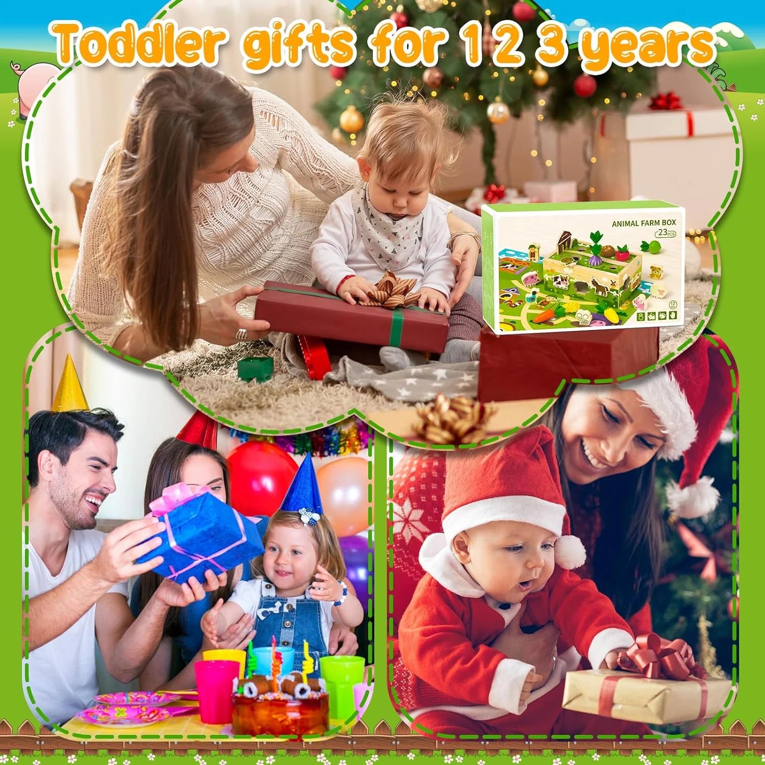 Montessori Educational Toys for 1 2 3 Year Old, Toddler Toys 1 2 3 Year Old Boy Girl, Wooden Shape Sorting Toys Birthday Gifts for 1 2 3 Year Old Boy Girl