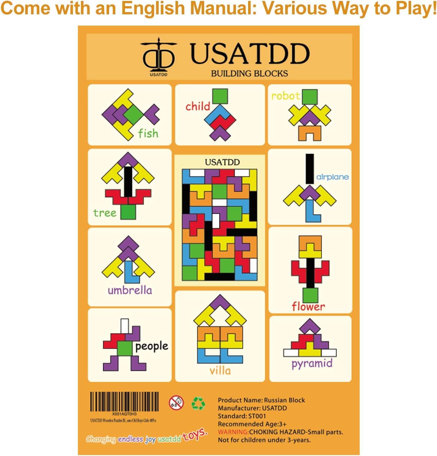 USATDD Wooden Puzzles Blocks Brain Teasers Toy Review