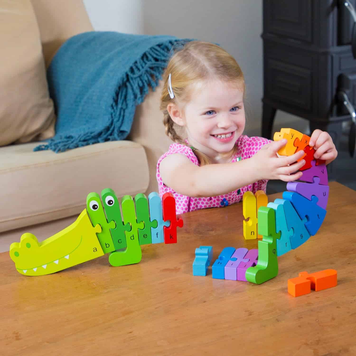 Review: New Classic Toys Alphabet Puzzle Crocodile - A Fun and Educational Wooden Toy for Toddlers