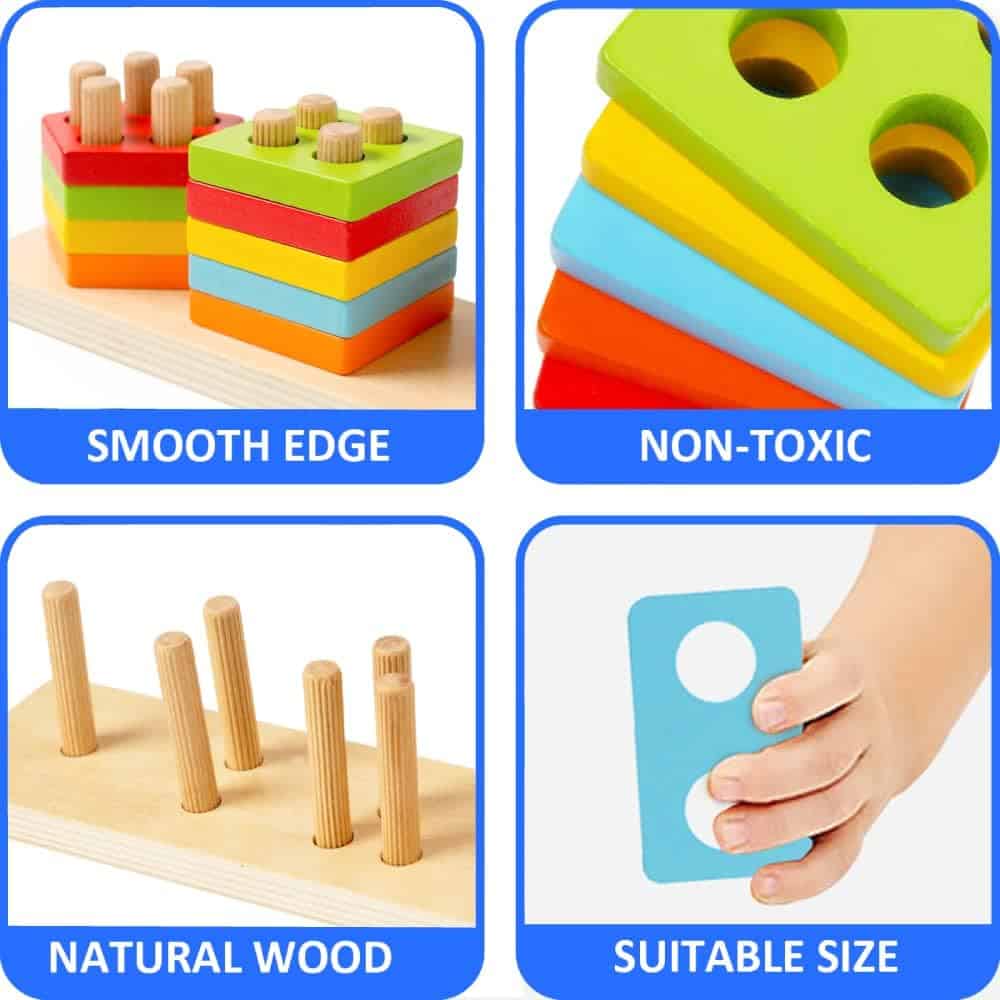 Review: WOOD CITY Wooden Sorting & Stacking Toy - An Educational and Entertaining Toy for Toddlers