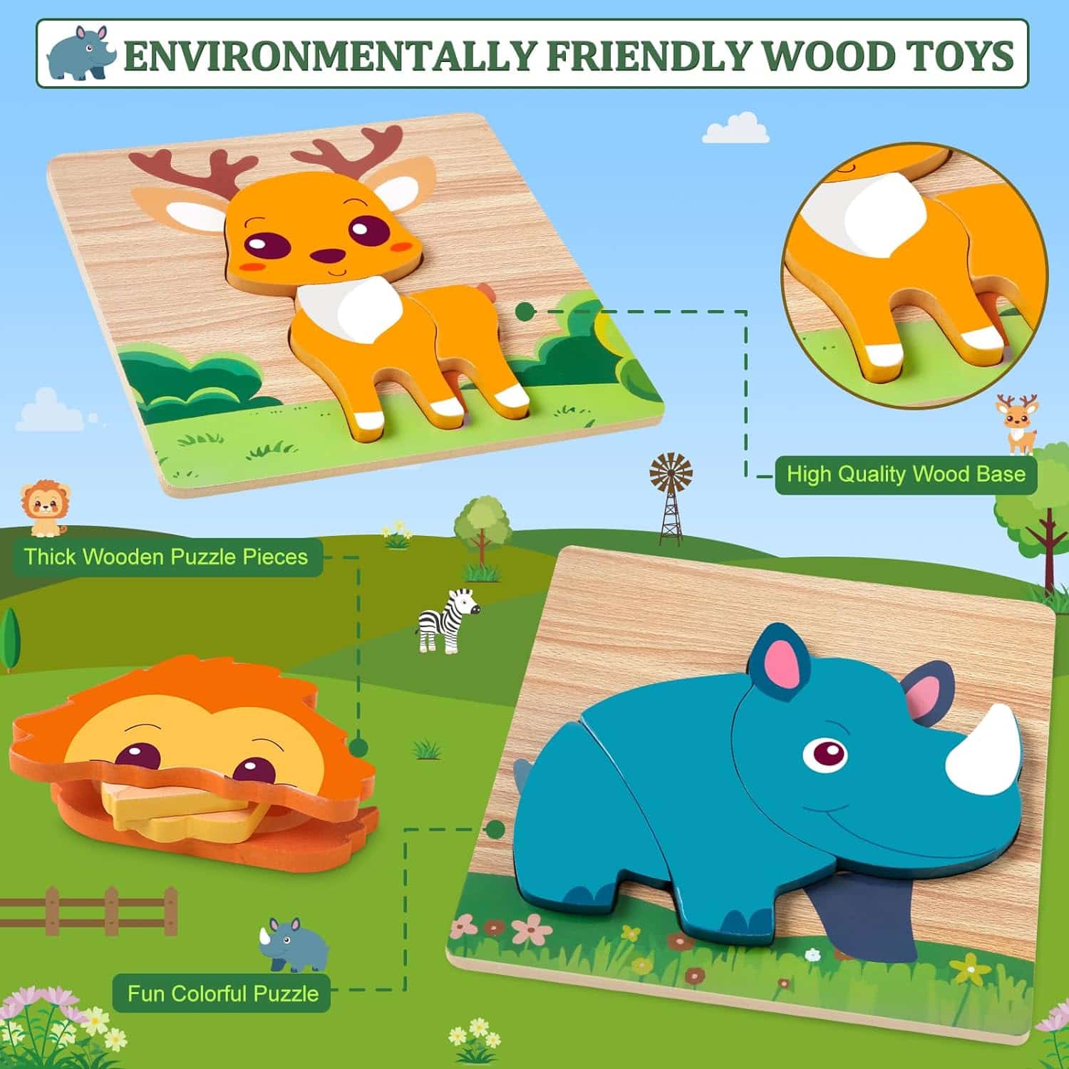 Wooden Puzzles for Toddlers 1-3: A Fun and Educational Review