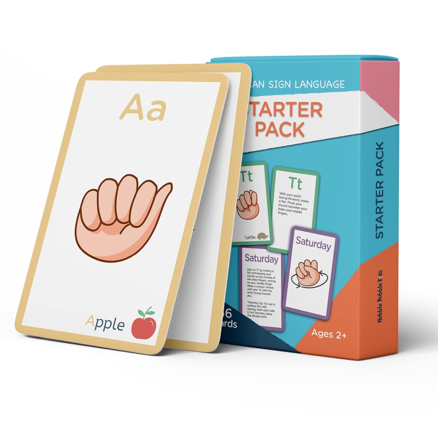 American Sign Language Flash Cards - 56 ASL Flash Cards for Kids, Babies, Toddlers. Sign Language for Kids Includes Alphabet, Numbers, Days, & Months. ASL Cards with Pictures and Descriptions.