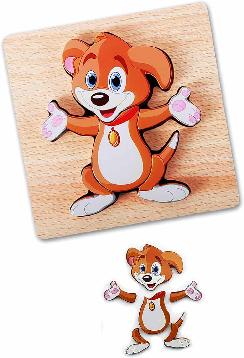 Wooden Educational Jigsaw Toddler Puzzles - Toddler Preschool Game – Kids Learning Toy - Learn Color & Shapes - Driddle