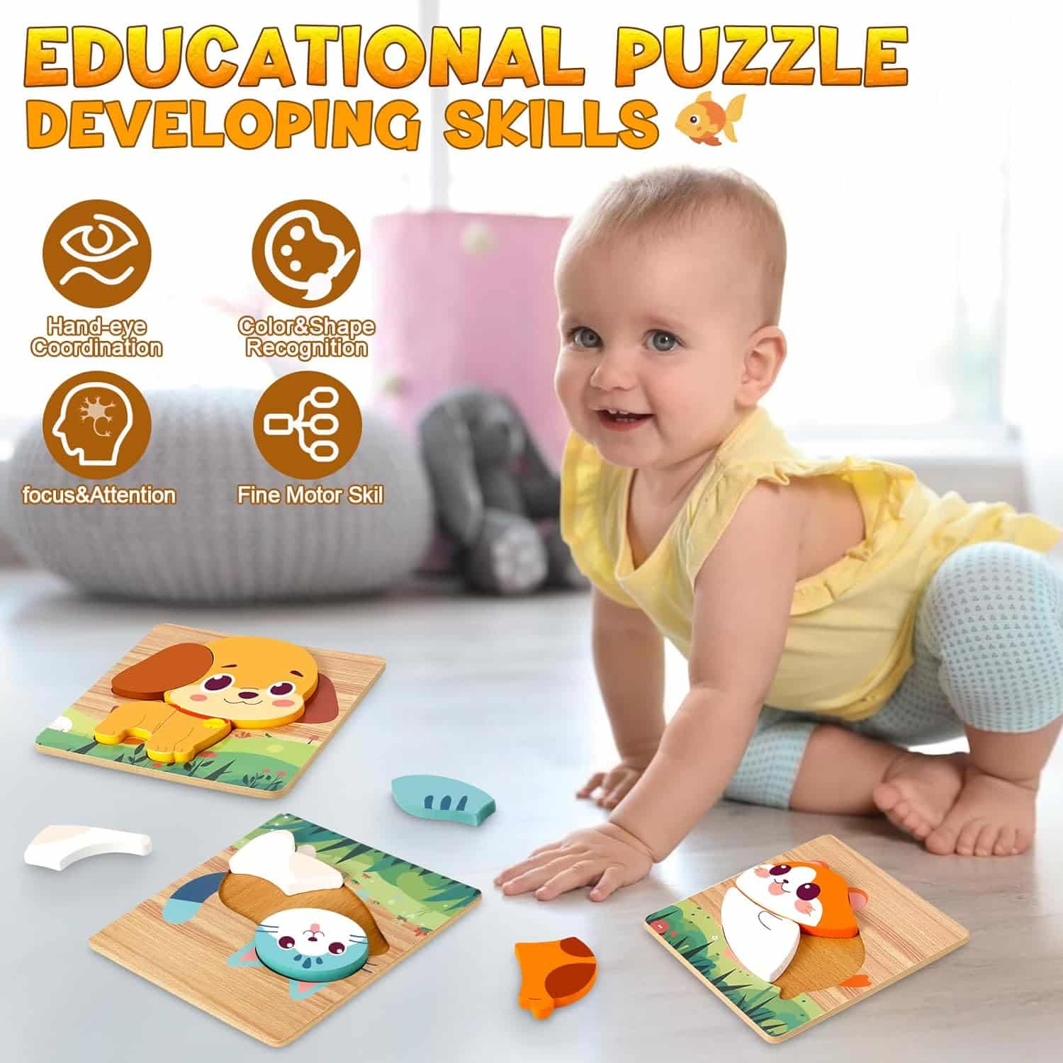 LURLIN's Wooden Puzzles for Toddlers 1-3: A Wholesome Learning Experience