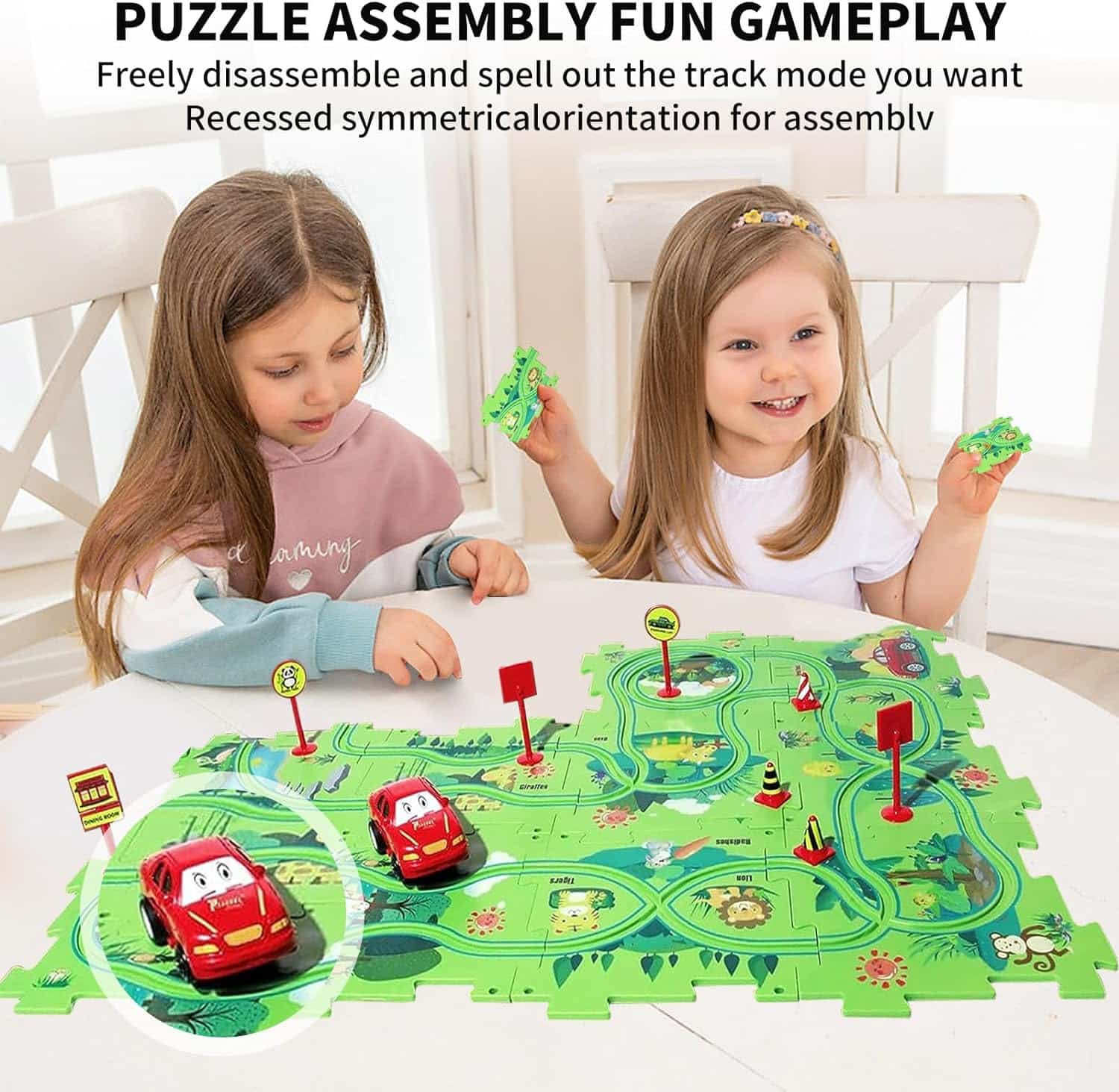 Children's Educational Puzzle Track Car Play Set - The Perfect Toy for Developing Skills