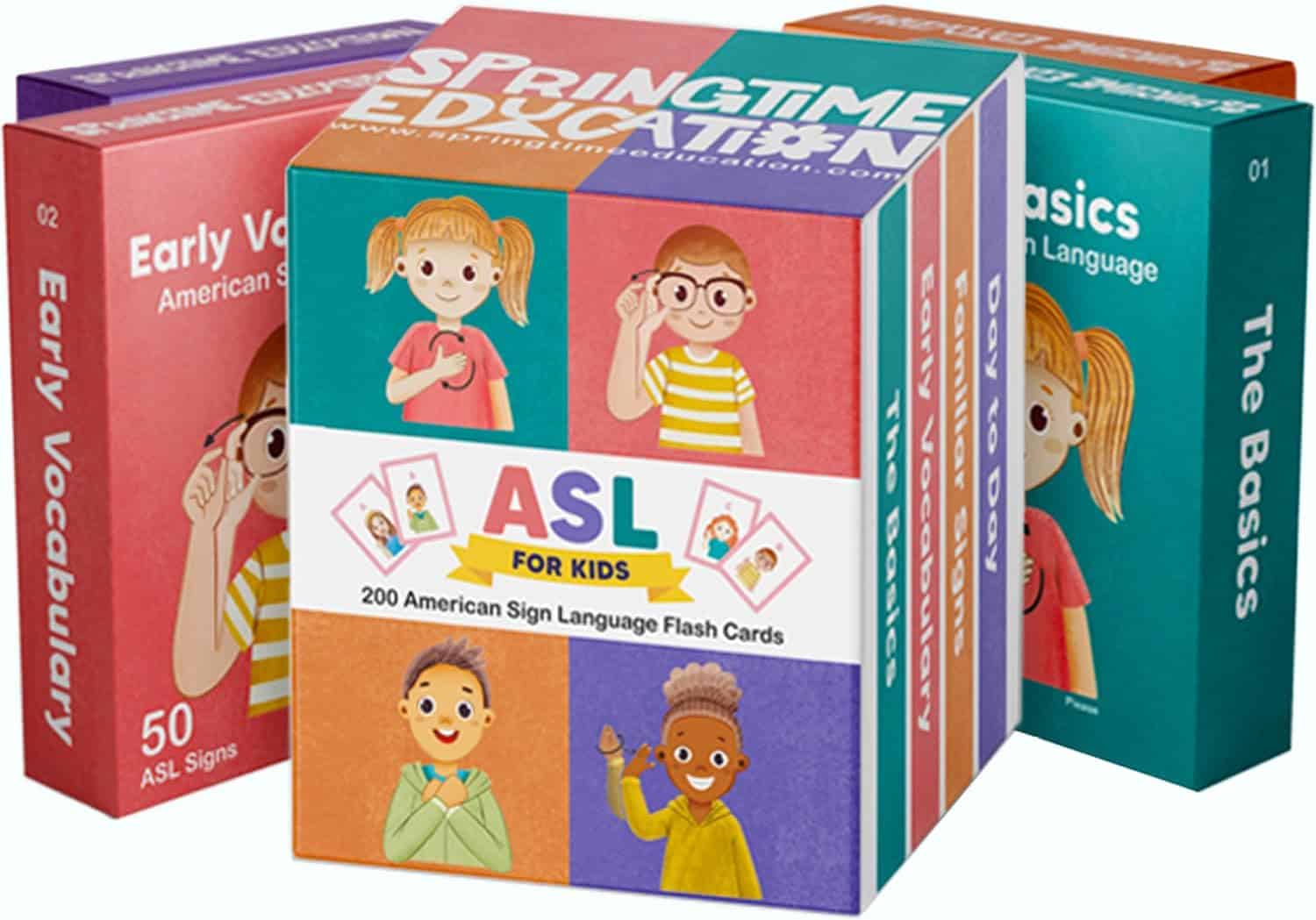 ASL Kids Flash Cards - 200 American Sign Language Cards for Children, Toddlers and Beginners